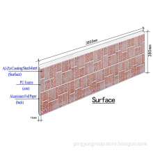 Insulation metal PU sandwich wall panel